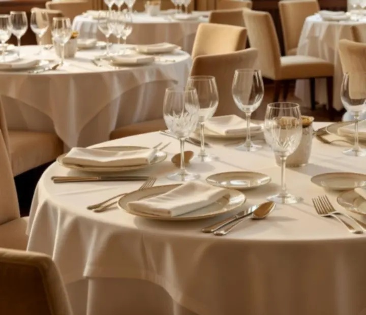 Elegáns vacsoraasztal és offline pókerasztal hangulatos, gyertyafényes környezetben a Harvestroom Diningben.