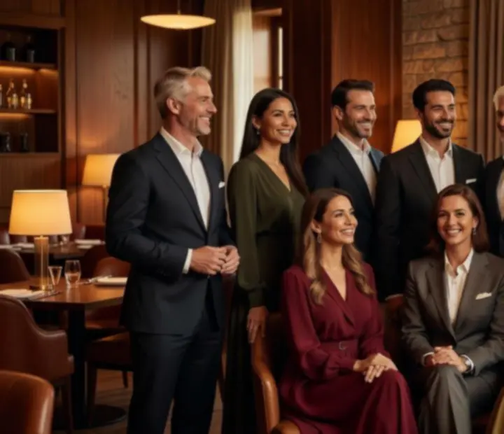 A Harvestroom Dining elegáns házigazda csapata a vendégtérben